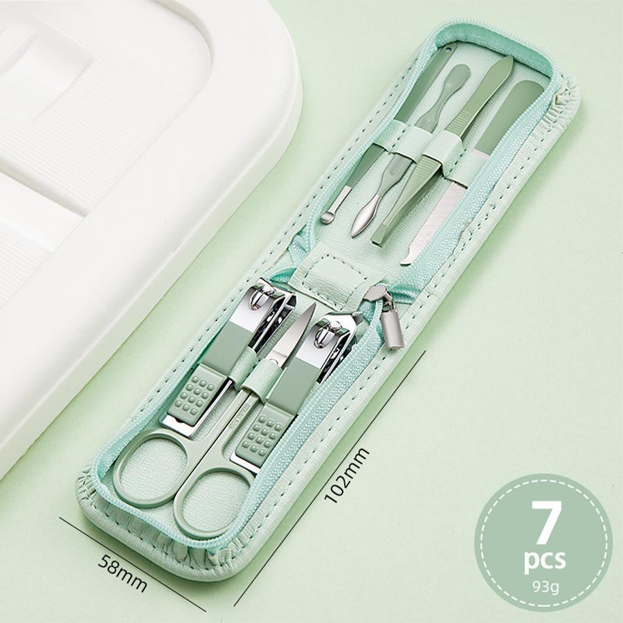 

Christmas Gift New Nail Clipper Set Wholesale Stainless Steel Beauty Set Zipper Bag Manicure Knife Clipper Nail Nail Tools