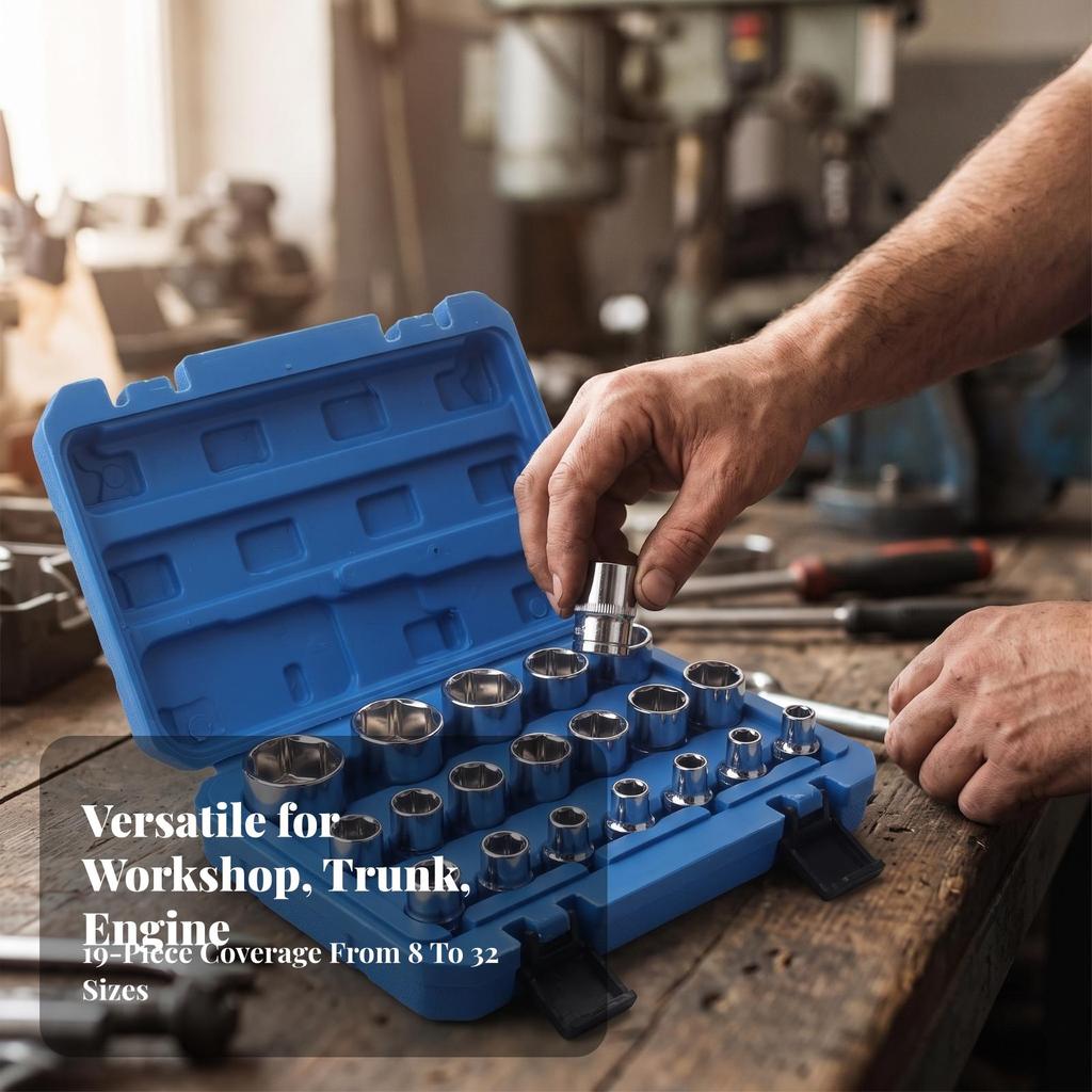 Hex Socket Set Sturdy Tool Hardened for Auto Repair