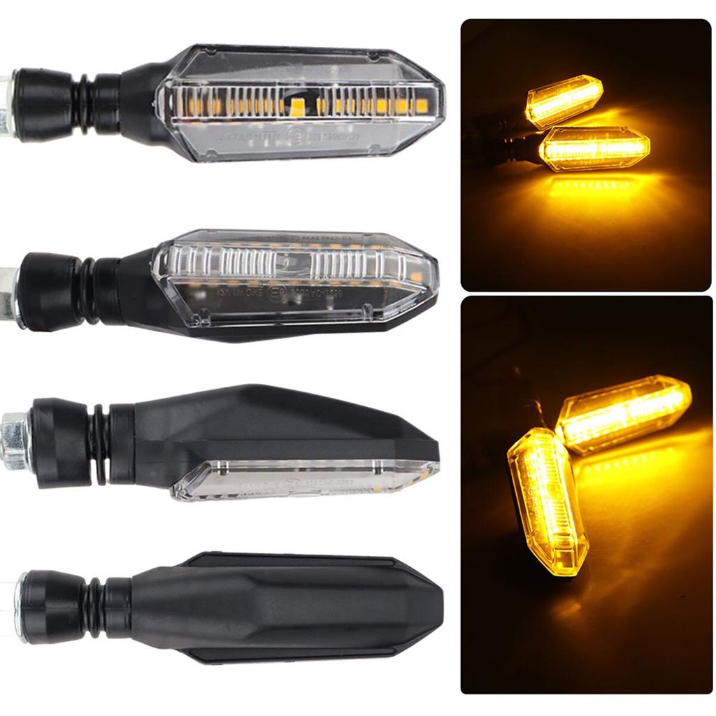 2pcs Motorcycle LED Turn Signal Lights Yellow Flowing Flashing Turn Signal Indicator Moto Blinker for Honda Yamaha Accessories