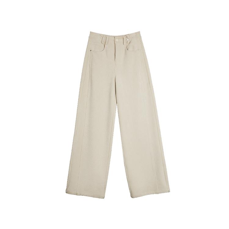 Elle French Style High-End Wide Leg Solid Color Simple Casual Pants Women pants Off-White EK40339