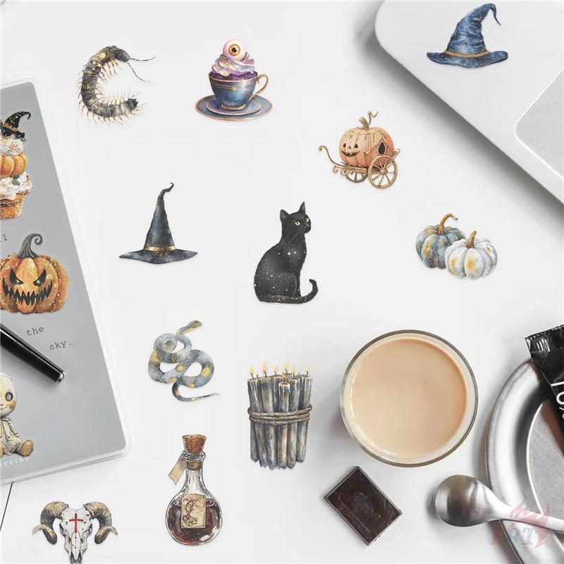 50Pcs/Set Retro Magic Art. Halloween PET Stickers Waterproof DIY Fashion Doodle Decals Stickers