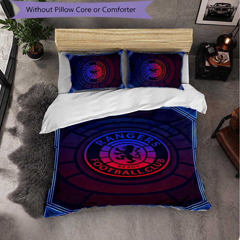 Biancheria da letto a tema Rangers FC Set 3 Pezzi Copripiumino Biancheria da letto Decorativa Per Stanza Adolescenti Decorazione Casa
