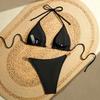 1011 New European and American Sexy Fashion Metal Jewelry Splicing Women's Triangle Bag Swimsuit BIKINI Bikini