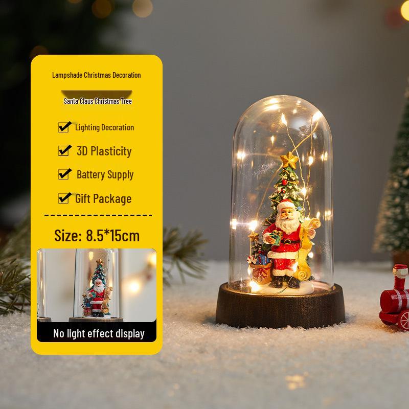 Creative Christmas Night Light: Santa Claus Ornament with Plastic Cover for Home Decor