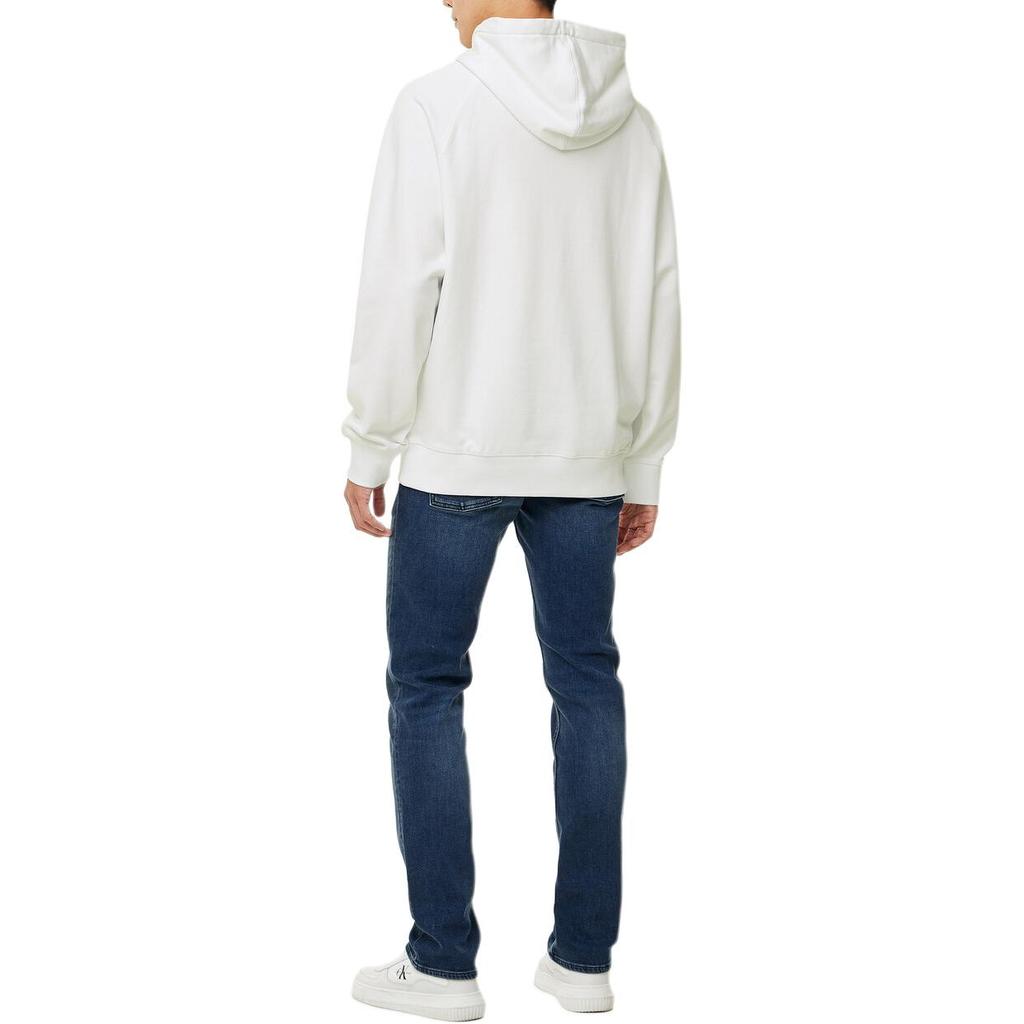 Calvin Klein Bluza z nadrukiem litery, wygodny luźny krój, raglanowe rękawy, męska bluza, jasnobiała J326969-YAF