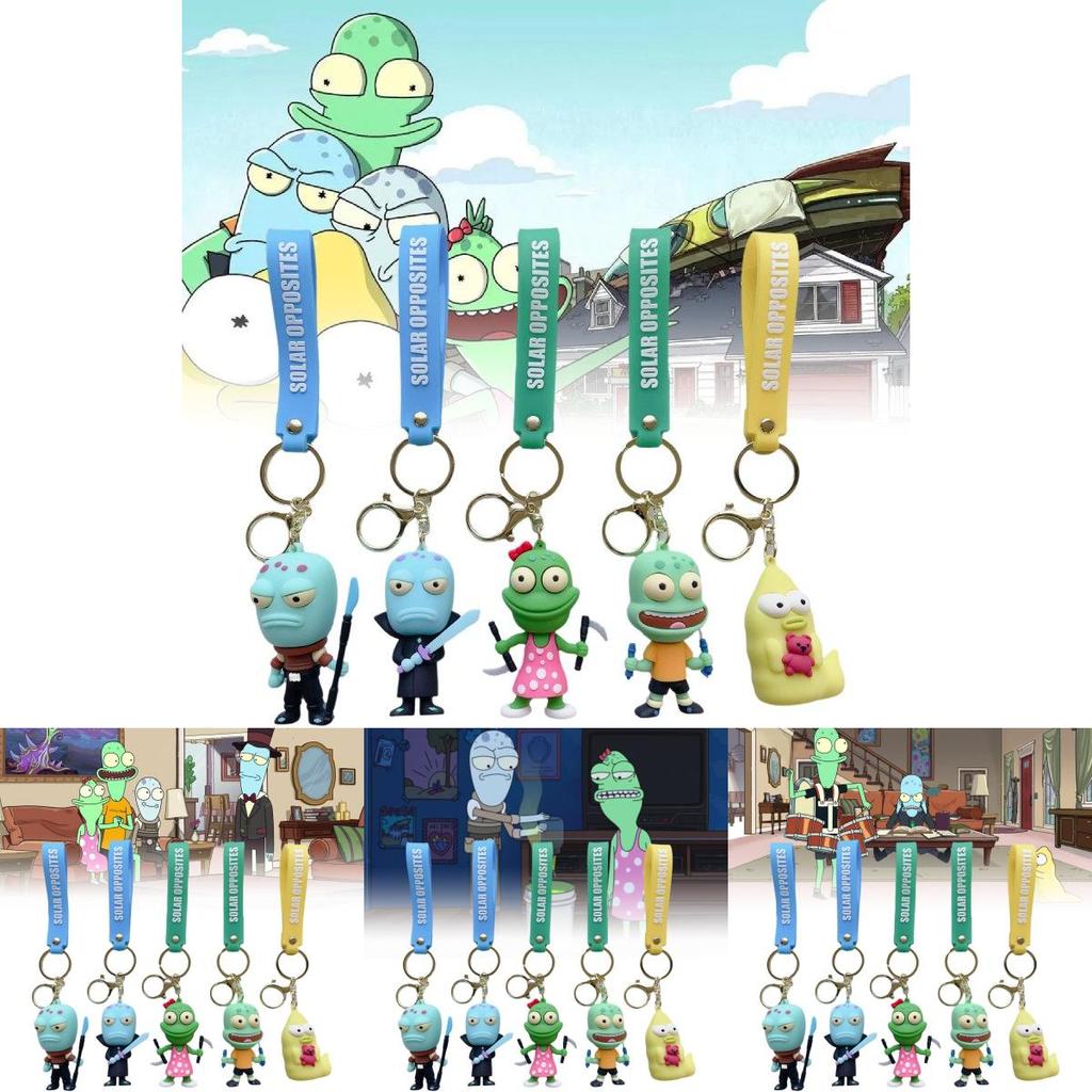 Creative Cartoon Alien Keychain Pvc Keyring For Fun Gift Ideas Unique Modern Art Style