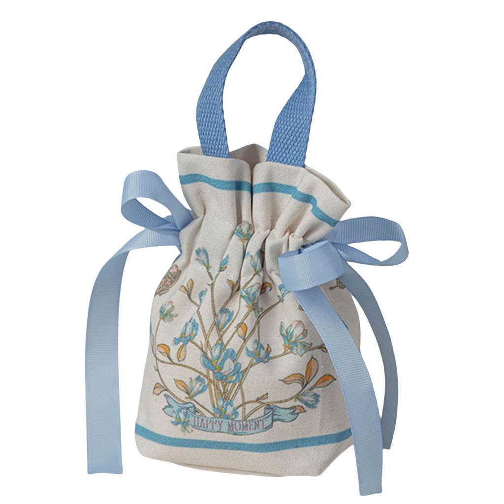 Elegant Florals Print Candy Storage Bag for Bridals Showers Birthday Parties and Holiday Celebration Sturdy Canvas