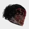 Soft Elastic Curly Hair Hat Breathable Elderly Beauty Cap Beauty Lace Curling Hat  All-match