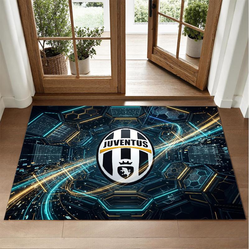 Juventus FC Design Crystal Velvet Rug Soft Decorative Mat for Bedroom Entrance