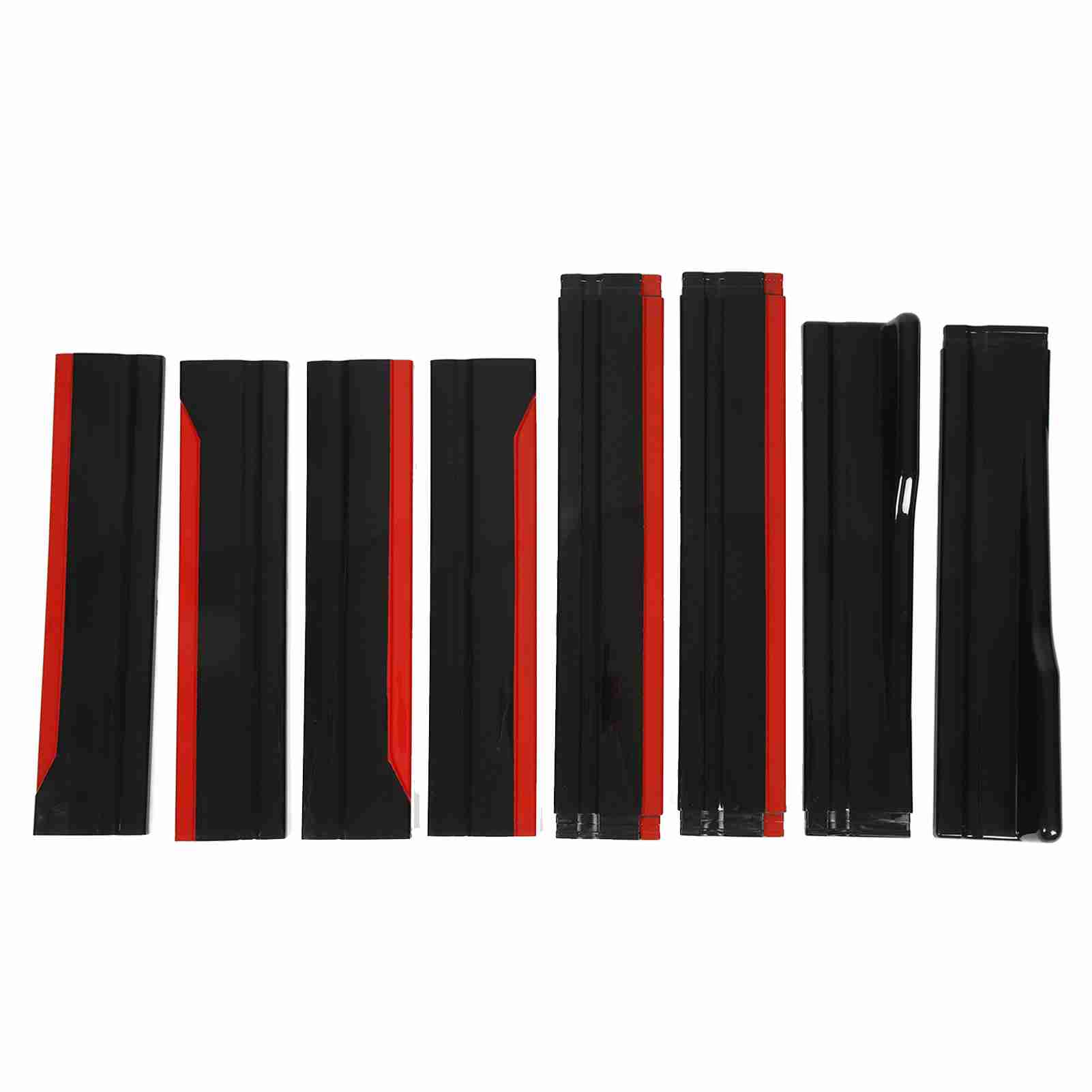 

8 шт. Красная боковая юбка автомобиля, глянцевые черные боковые сплиттеры, расширение крыла, комплект кузова, замена