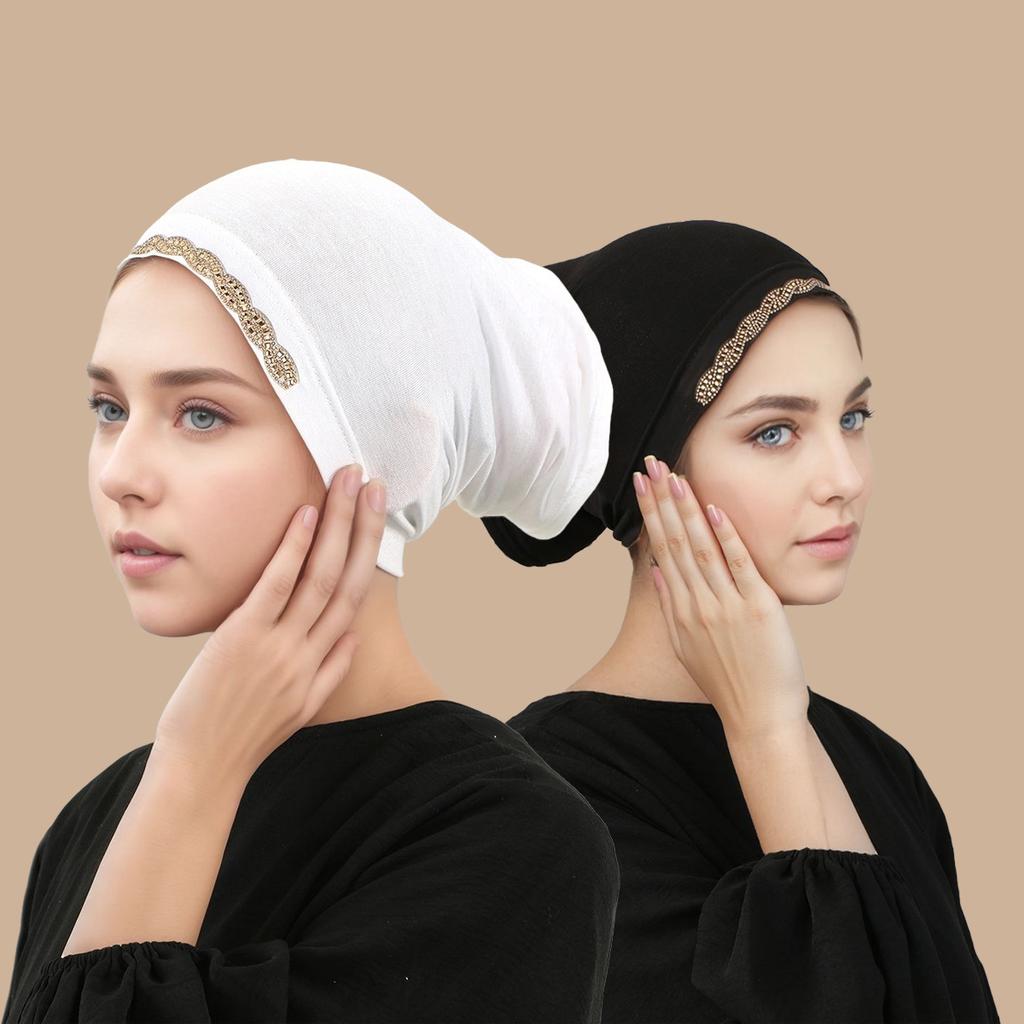 Jersey Underscarf Turban Diamonds Inner Hijab Hat Bonnet Women Muslim Undercap Ninja Cap Headscarf Tube Turbante Mujer Headwear