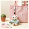 Adorable Little Bear Plush Pendant for Girls' Bags – Moe Style Doll with Flower Skirt Keychain Gift