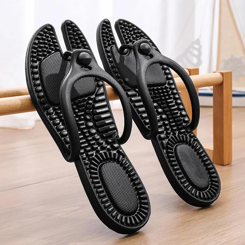 2024 Hot Sell New Uxst Men's Platform Flip Flops Bathroom Home Women Hotel Slippers Outdoor Travel Folding Slippers Non-slip