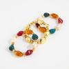 Multi Color Resin Bead Bracelet Irregular Shape Elastic Cord Bracelet  Daily Outfit