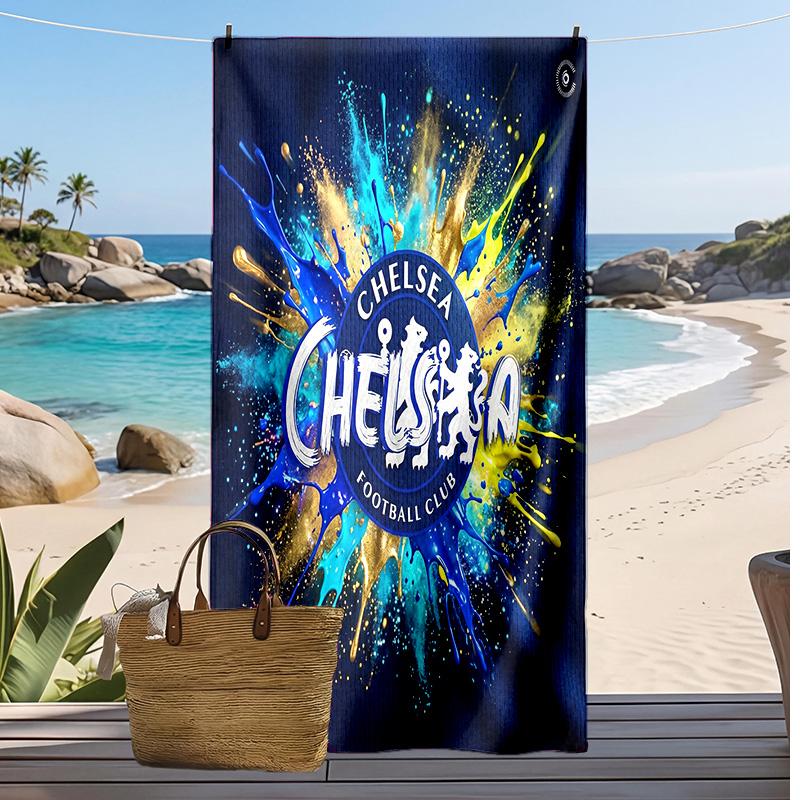 Toalla de Playa Impresa del Chelsea FC Toalla Suave de Secado Rápido Manta de Playa Rectangular Grande Portátil para Viajes Piscina