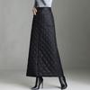 Thickened Warm Mid-length Down Cotton Skirt Double-breasted Autumn and Winter One-piece Skirt A-line Hip Skirt