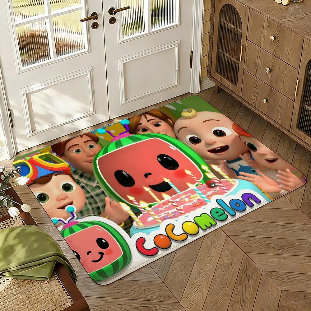 Cartoon C-CoComelon-S Cute Music Floor Mat Soft Thickened Non-Slip Bedroom Living Room Door Mat Home Decor Flannel Rugs