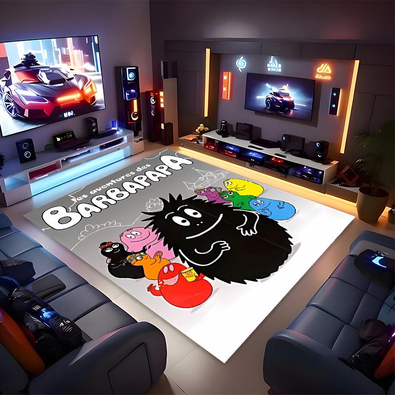 1pc Barbapapa1 Print Area Rug - Soft, Washable Non-Slip Indoor Mat for Office Chairs, Living Room, Home Office Decorative Rug