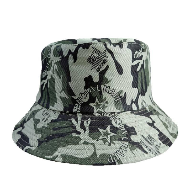 Camouflage bucket hat men's and women's big edge top hat four seasons sun protection mountaineering basin hat outdoor leisure sun hat