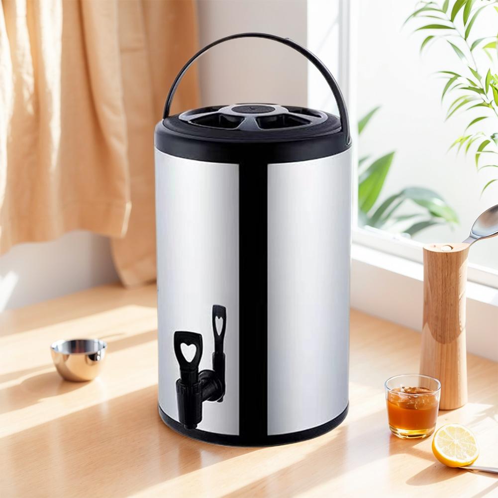 Stainless Steel Hot Cold Drink Dispenser Drinks Water Insulated Barrel 8L  Insulation Milk Tea Bucket for Banquets Gardens Outdo