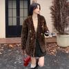 Autumn and winter thickened new fluffy leopard print short temperament fur integrated imitation mink fur fashion coat