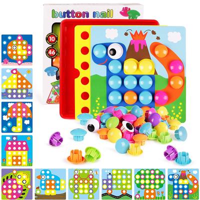 Children'S Button Puzzle Mushroom Nail Puzzle Intelligence Development Early Education Cognitive Puzzle Toy
