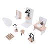 1:12 Scale Miniature Dollhouse Bathroom Set Mini Shower Room Toilet Sink Bathtub Stool Faucet Furniture Accessories