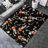 Halloween Skeleton Pumpkin Non-Slip Rug, Machine Washable Floor Mat for Living Room Bedroom Game Room Home Decor