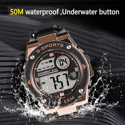 UTHAI CE15 Leisure Fashion Electronics Watch Waterproof Sports Multifunctional Man Watch Night Light Clock Gift Watches for Man
