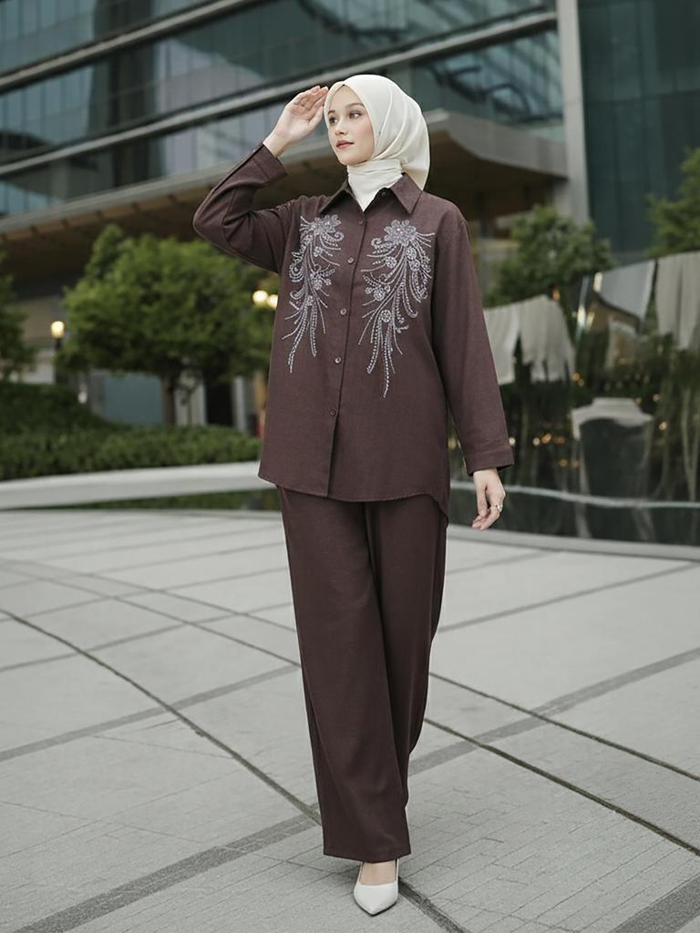 Spring 2026 Southeast Asia Muslim Women's Rhinestone Fashion Set in Malaysia