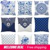 Blue And White Porcelain Printed Pillowcase Sofa Car Cushion Home Decoration