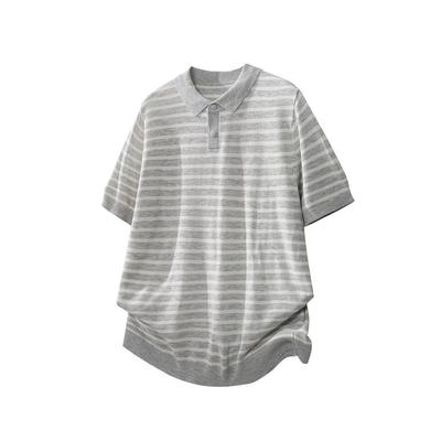 2026 Japanese Style Striped Knit Summer Short Sleeve Top - Trendy Men’s Loose Fit