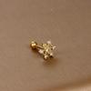 Gold Stainless Steel Earrings with Zircon Studs - Creative and Elegant Design