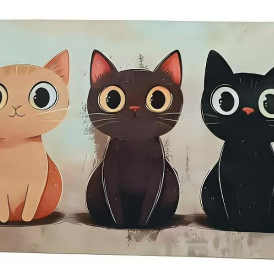 Cartoon Diatom Mud Pet Feeding Mat - Water-Absorbent, Anti-Slip, Dirt-Resistant, Dustproof, Easy-Clean for Cats & Dogs.
