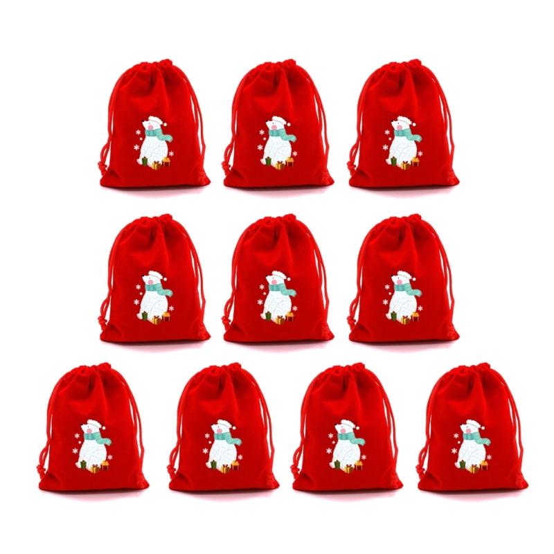 10Pcs Practical Drawstring Storage Pouches Jewelry Packaging Case for Holiday