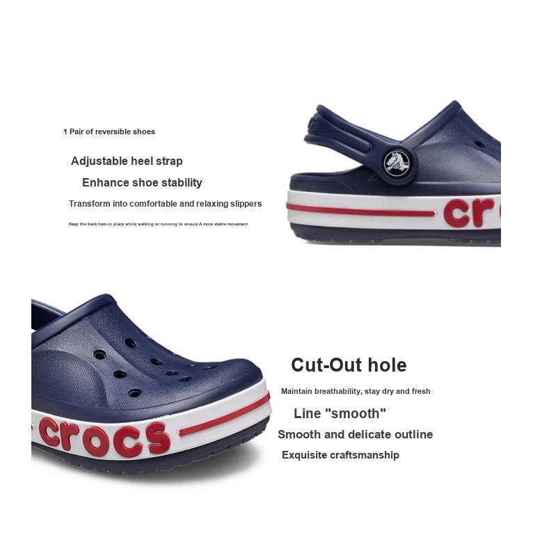 Crocs Bayaband Clog Casual Versatile Non-Slip Shock Absorbing Durable Sandals Kids clogs Black Red White 207019-410
