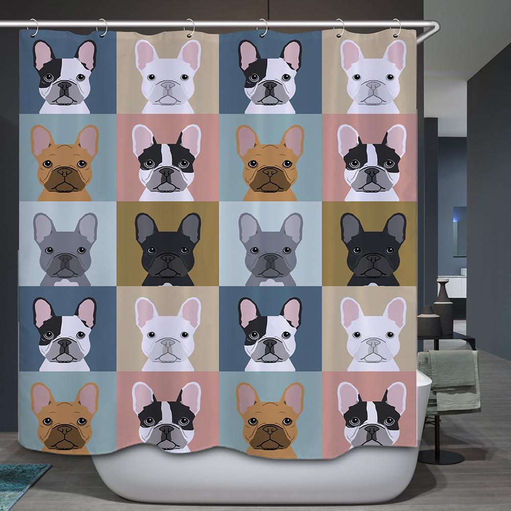 Cute Cat Animal Waterproof Polyester Shower Curtain With Hooks For Bathtub Bathroom Screens Home Decor Large Size Wall Cloth