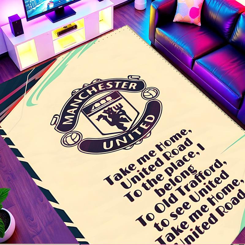 Manchester United F.C Print Rug, Washable Floor Carpet, For Entryway Dorm Laundry Room Office Study, Home Decor Birthday Christmas Gift