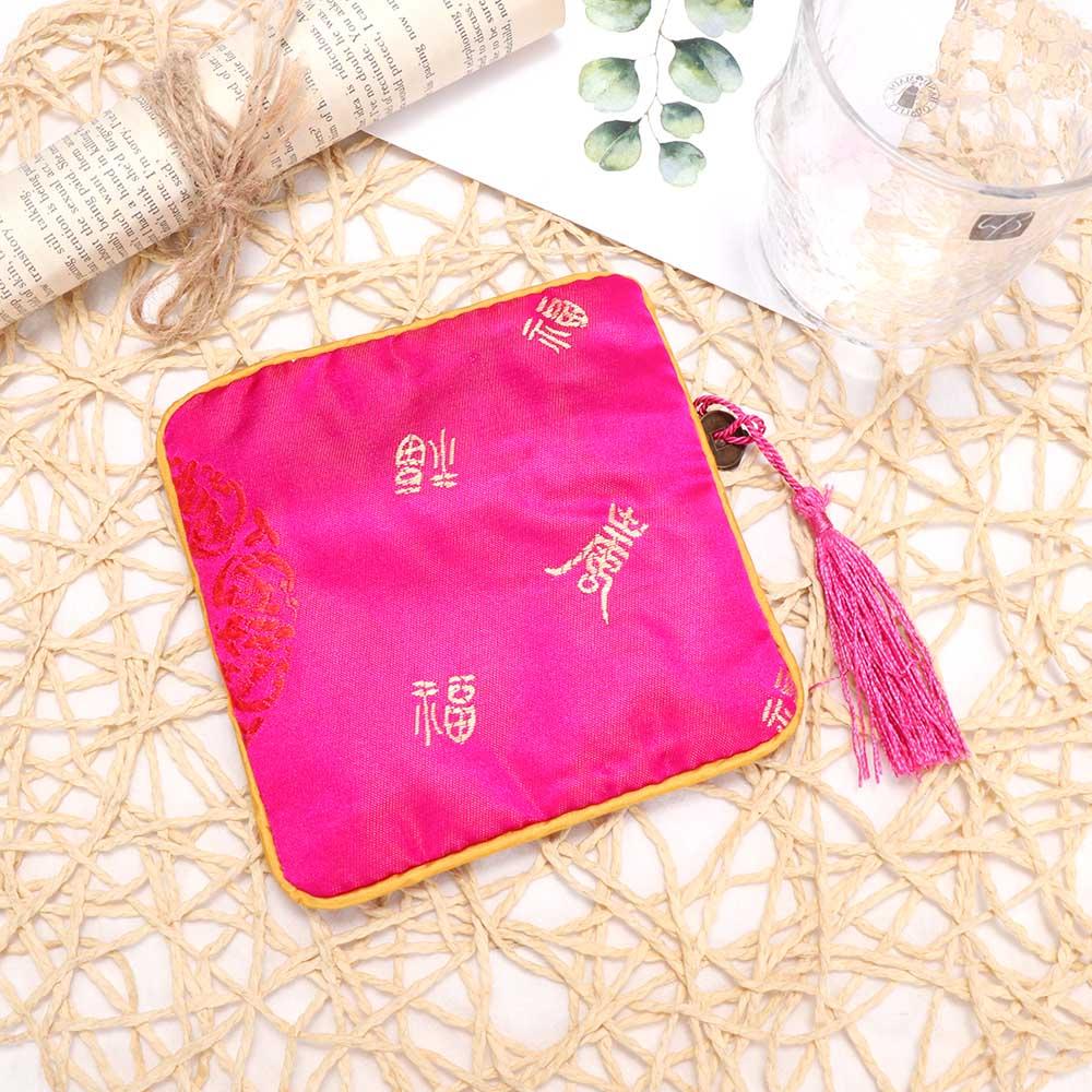 Quartet Zipper Packaging Tassel Beads Fabric Brocade Jewelery Bag Wallet Handbags Tips Bag