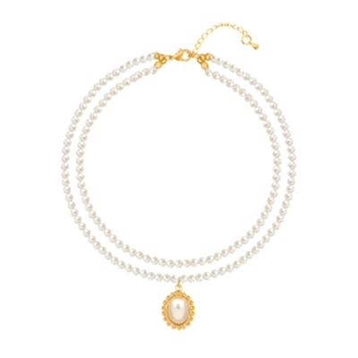 Elegancki luksusowy dwuwarstwowy naszyjnik z pereł naszyjnik Biżuteria damska Choker