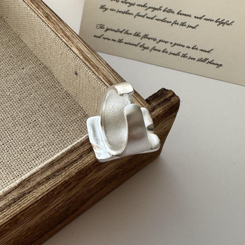 1pc Irregular Matte Squares Rings for Women Couples Minimalist Anniversary Jewelry Accessories Prevent Allergy