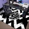 Black And White Stripes With Shield Printed Office Carpet Chair Cushion  Entryway Rug, Rugs for Living Room, Bedroom Christmas gifts
