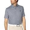 FootJoy Men's Floral Print Short Sleeve Button-Down Golf Shirt, Navy, Size M (FJ-S25-S14, 34559-M)
