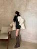 Slim Fit Half-High Collar Long Sleeve Dress for Women - Sexy Autumn/Winter Hip-Hugging Style