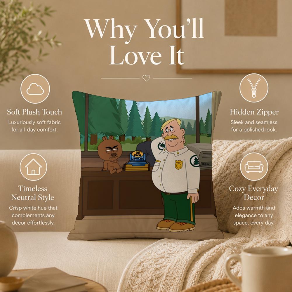 Cartoon B-BrickleberryS Cushion Cover Double-Sided Printed Pillow Cover Hypoallergenic Dust-Mite Proof
