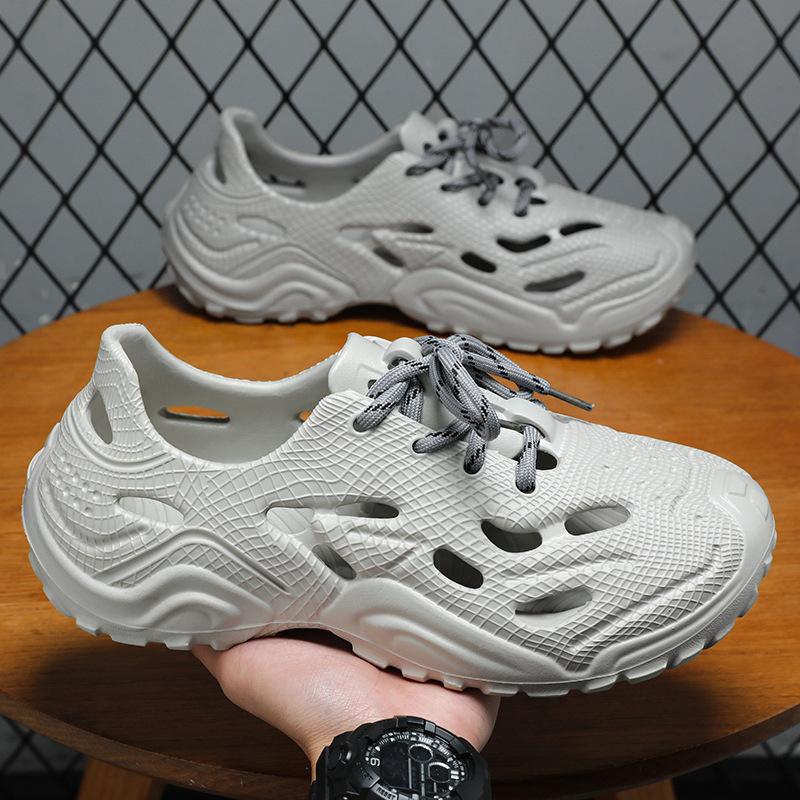 

2025 Summer New Men s Breathable EVA Sandals Water-Friendly Outdoor Wading Perforated Clogs Casual Versatile 40-41 бежевий