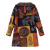 Giacca da donna con cappuccio taglie forti con stampa floreale vintage in peluche composito spesso con cerniera a maniche lunghe