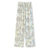 Women's Floral Drawstring Wide-Leg Casual Pants