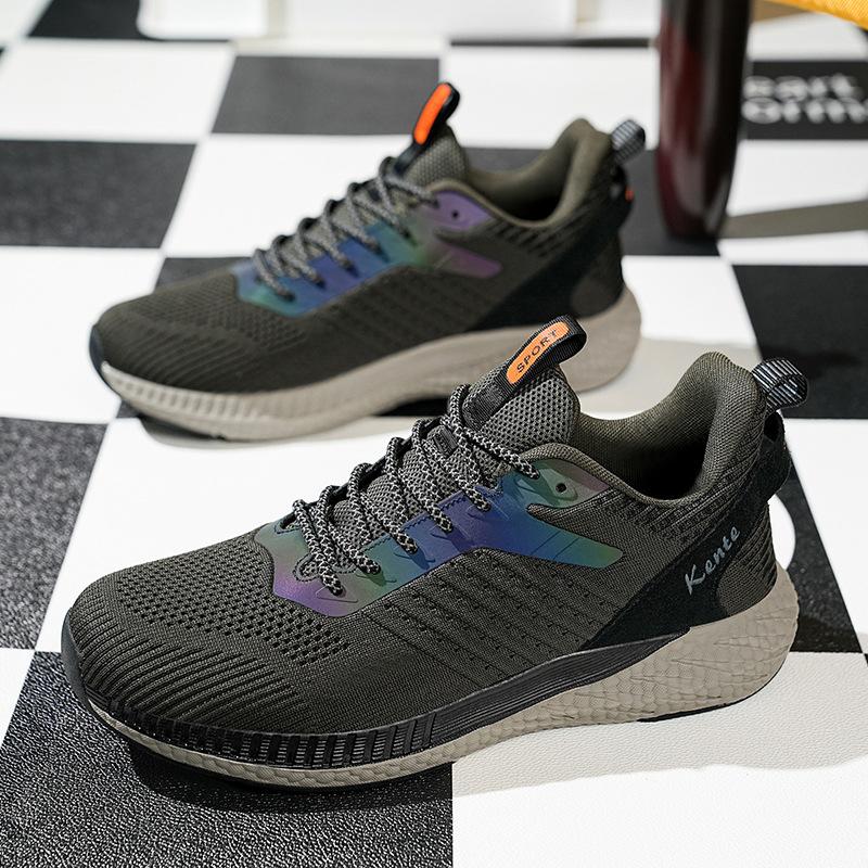 Men's shoes large size autumn and winter new running shoes flying woven breathable sports shoes fashionable men's casual shoes