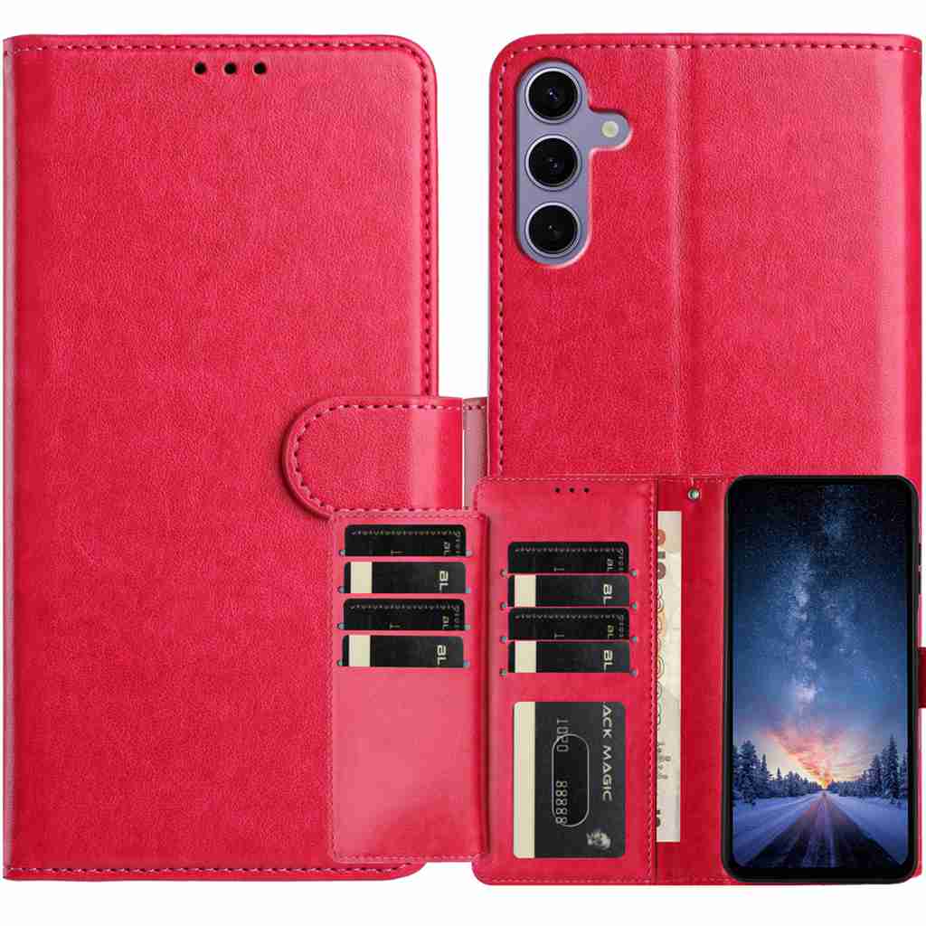 

For Samsung Galaxy S24 FE Wallet Phone Case Stand PU Leather Folio Flip Cover with 8 Card Slot